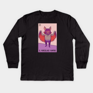 El Murciélago Vampiro // Mexican Luchador Vampire Bat Loteria Card Kids Long Sleeve T-Shirt